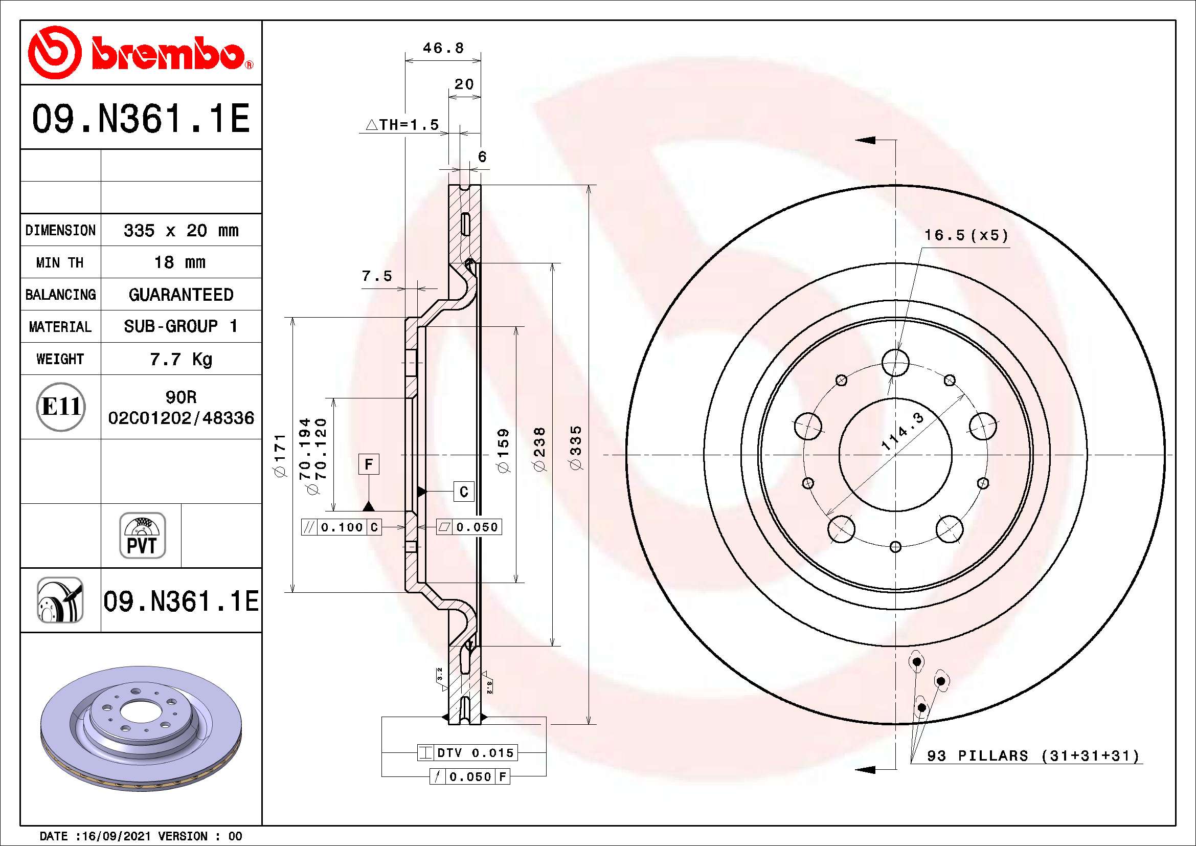 BREMBO KT 08 002 Bremsensatz, Scheibenbremse BEYOND LINE - EV