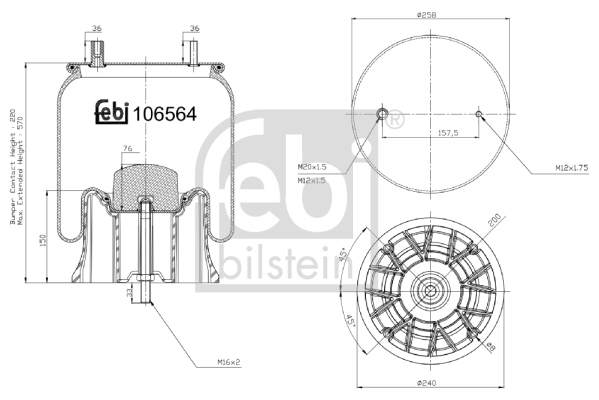 FEBI BILSTEIN 106564 Federbalg, Luftfederung