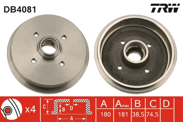 TRW DB4081 Bremstrommel