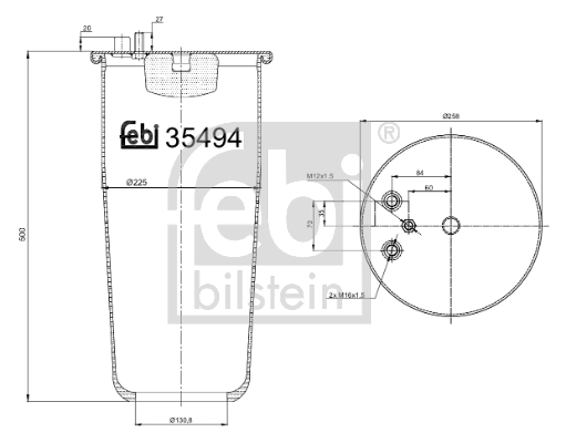 FEBI BILSTEIN 35494 Körük, havalı süspansiyon