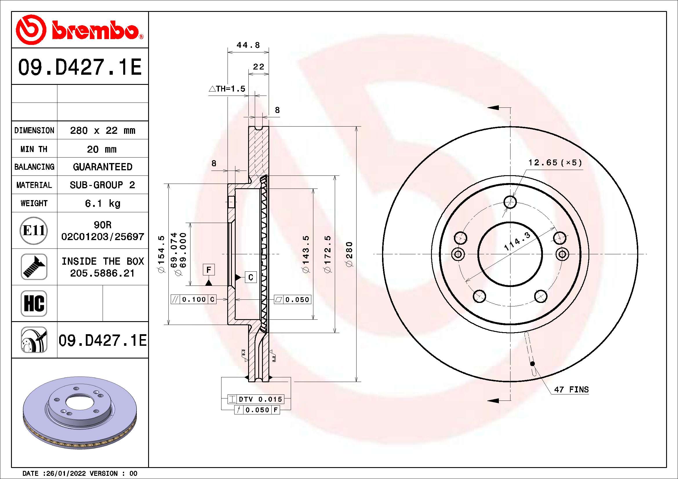 BREMBO KT 08 013 Bremsensatz, Scheibenbremse BEYOND LINE - EV