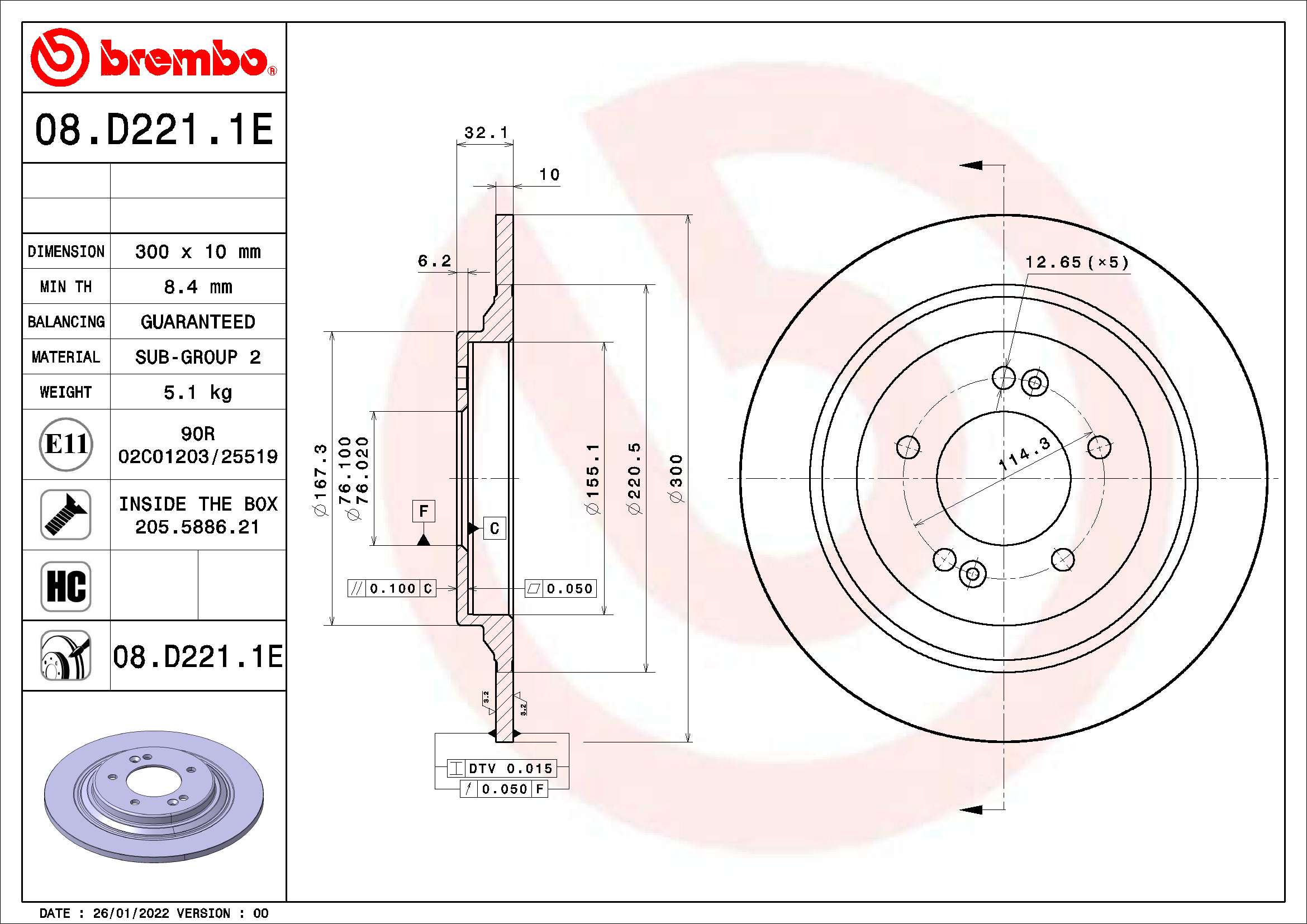 BREMBO KT 08 015 Bremsensatz, Scheibenbremse BEYOND LINE - EV