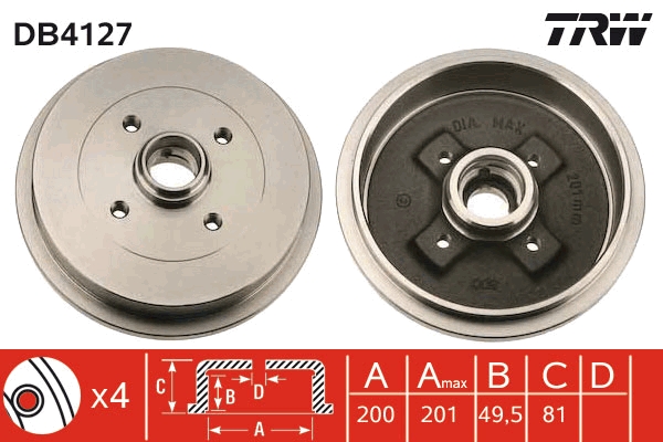 TRW DB4127 Bremstrommel