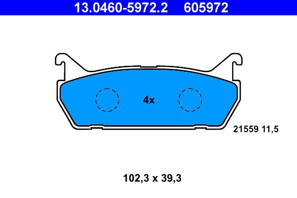 ATE 13.0460-5972.2 Bremsbelagsatz, Scheibenbremse