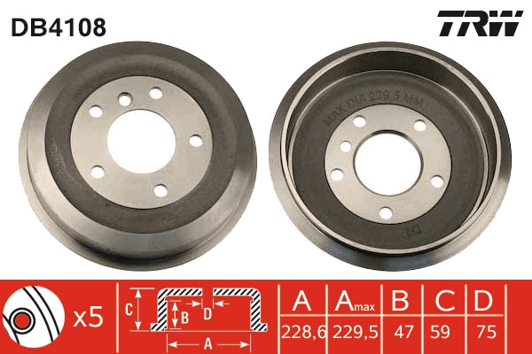 TRW DB4108 Bremstrommel